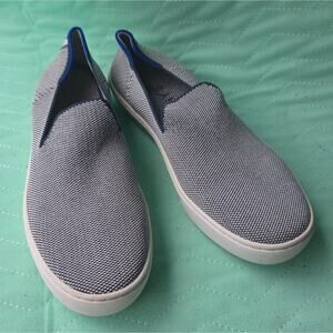 Rothy's Original Slip On Sneaker 7 Gray/Blue Clean Sustainable Recycled Washable